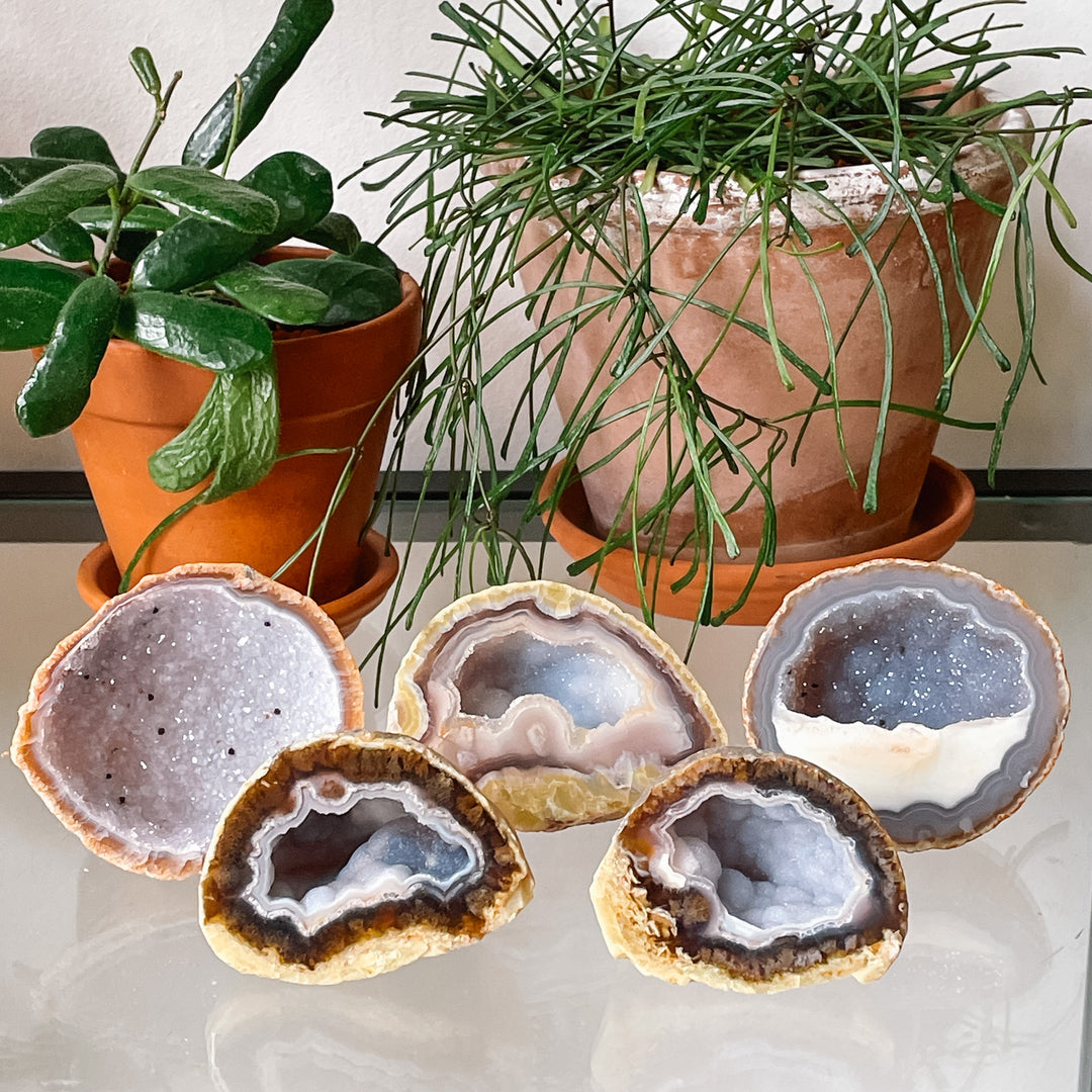 agaat geode sparkling ruwe steen brok edelsteen cluster mineralen