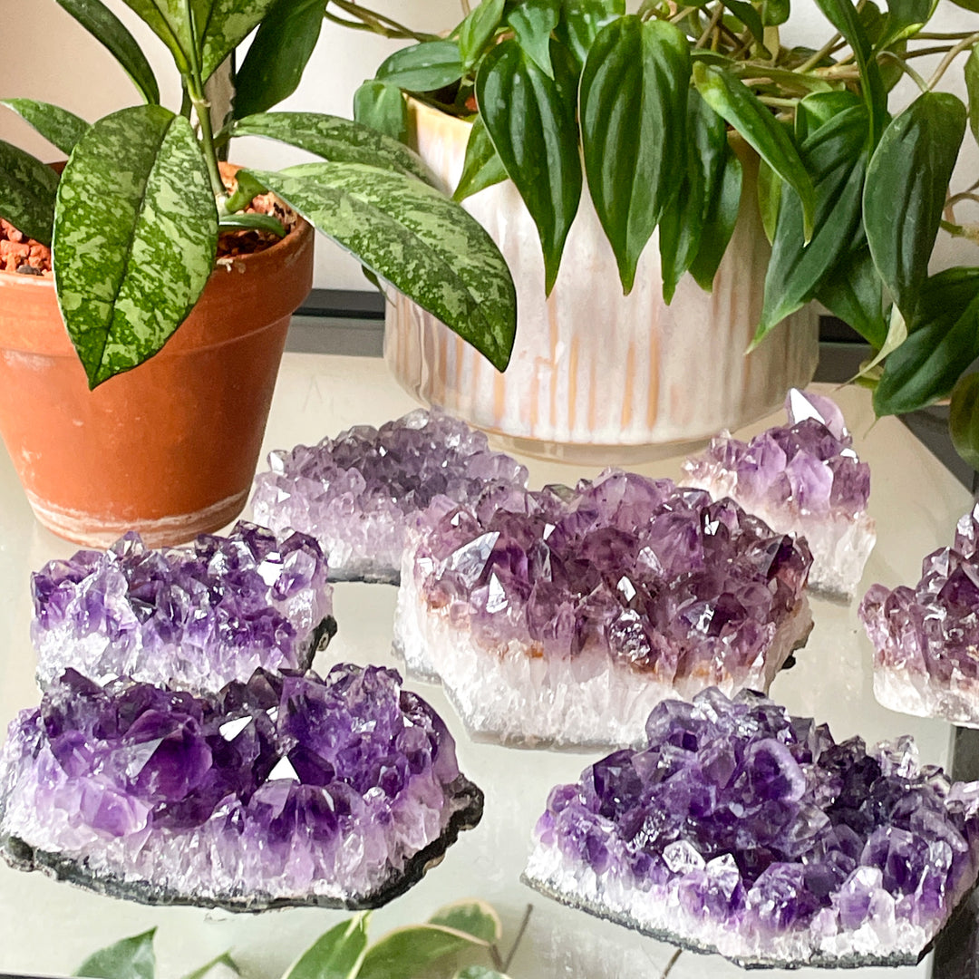 amethist paarse cluster ruwe steen brok mineralen edelsteen edelstenen