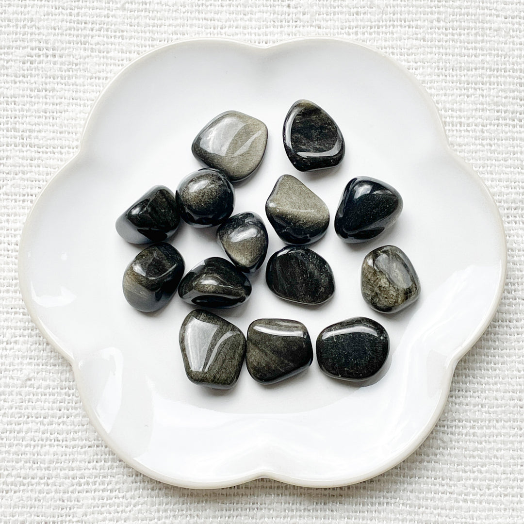 obsidiaan gouden trommelsteen knuffelsteen handsteen edelsteen edelstenen mineralen