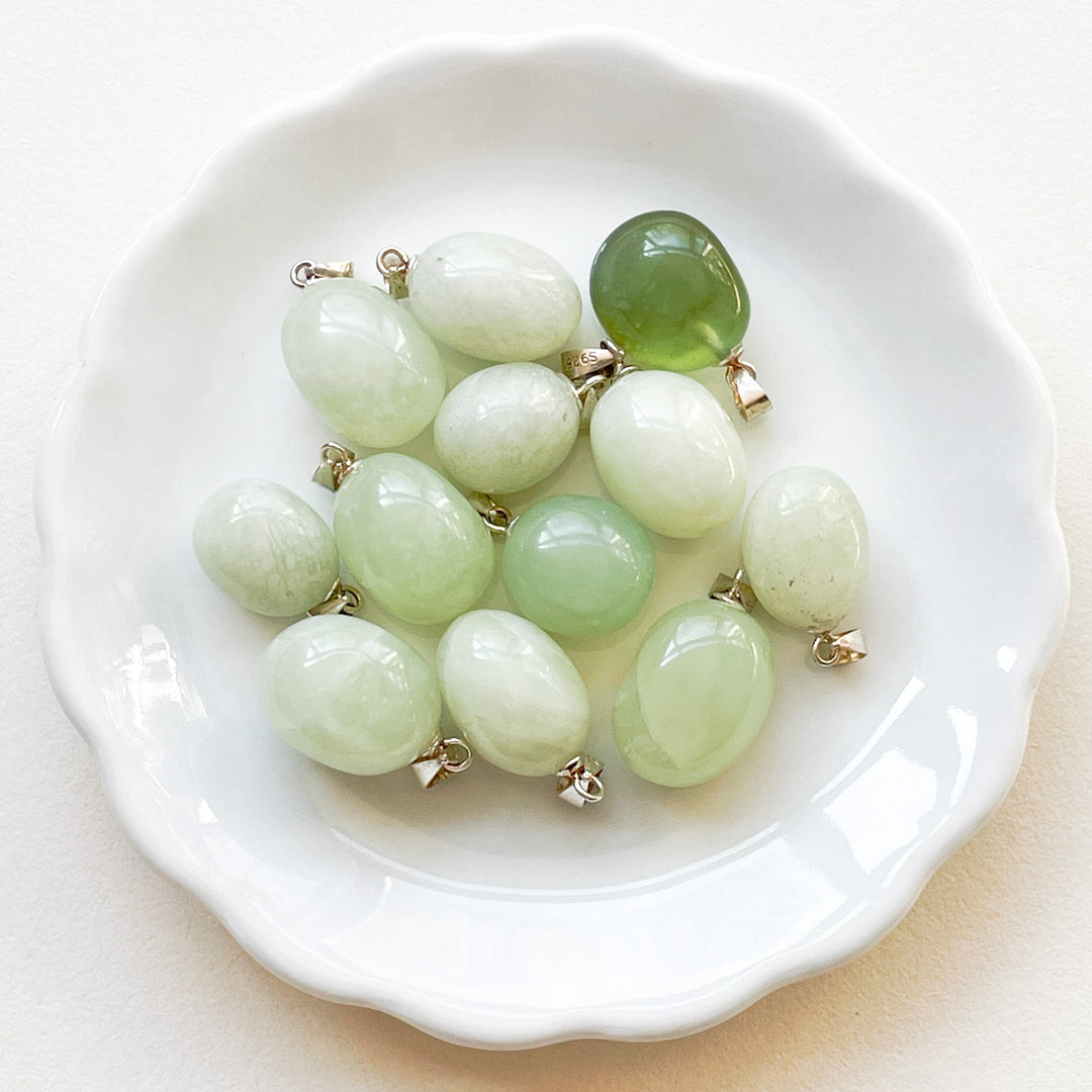 serpentijn groene edelsteen hanger edelstenen sieraden 925 sterling zilver