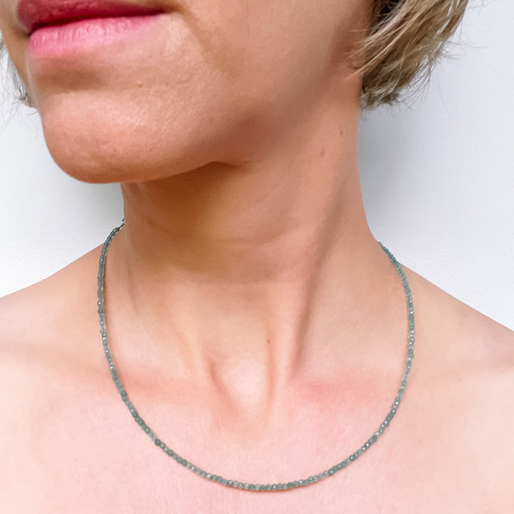 aventurijn edelsteenketting kralenketting edelsteen ketting facet gefacetteerd juwelen sieraden edelstenen 925 sterling zilver
