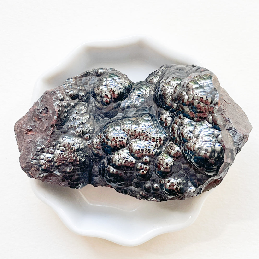 hematiet grijze ruwe steen/brok edelstenen edelsteen mineralen