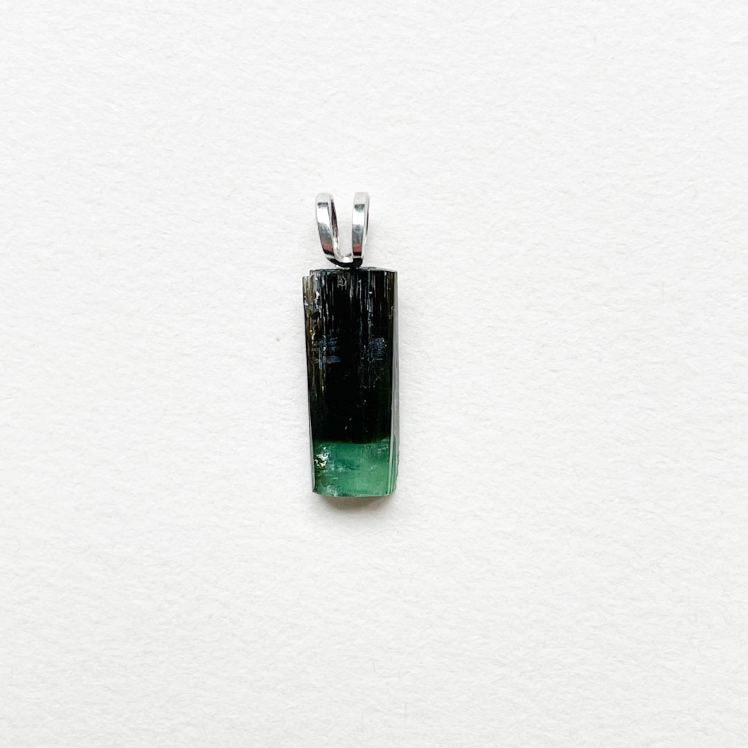 verdeliet groene toermalijn bicolore edelsteen hanger edelsteenhanger juweel sieraad 925 sterling echt zilver