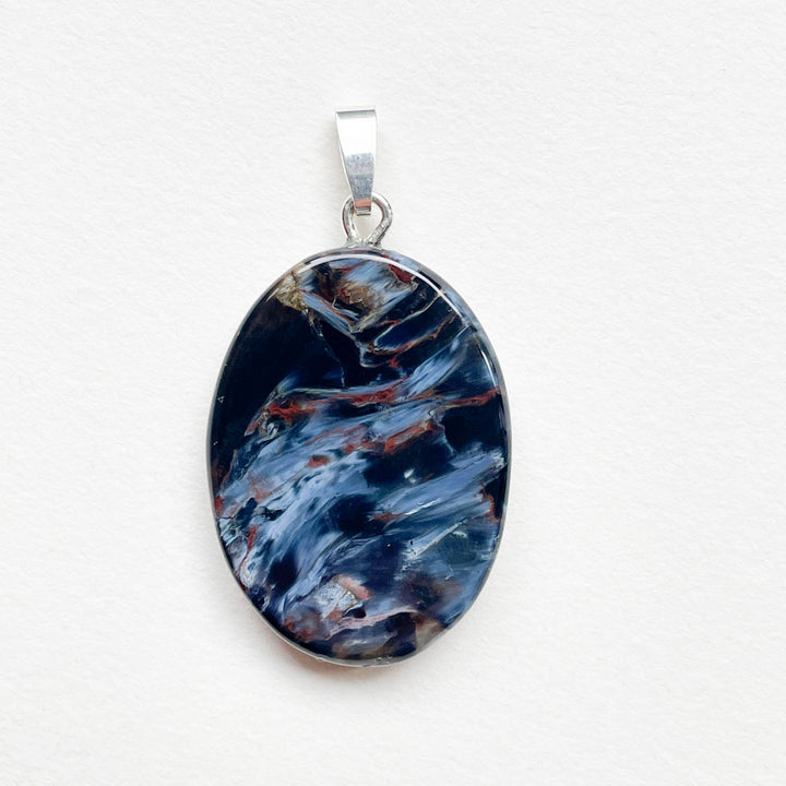 pietersiet blauwe edelsteen hanger 925 sterling zilver edelstenen sieraad juweel