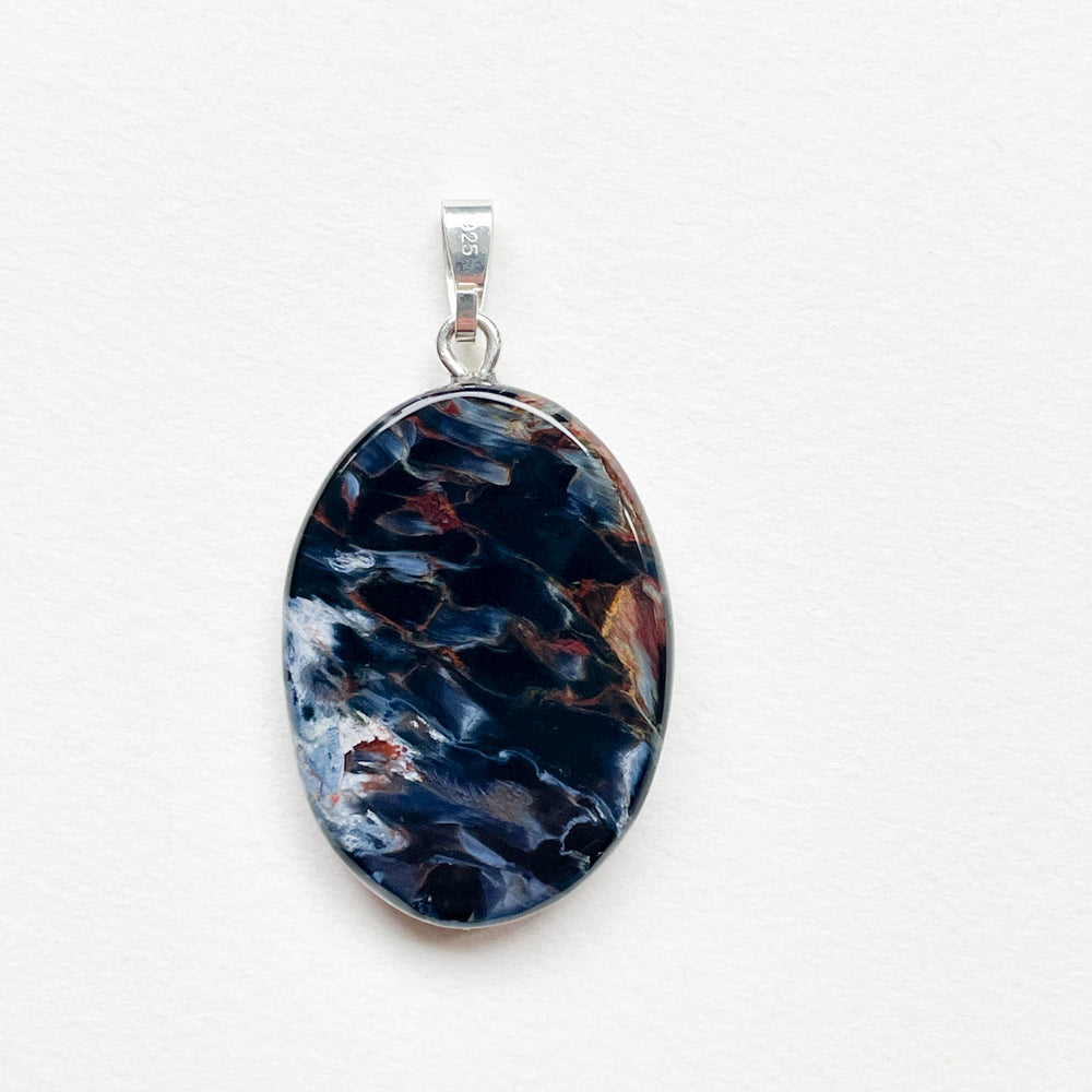 pietersiet blauwe edelsteen hanger 925 sterling zilver edelstenen sieraad juweel