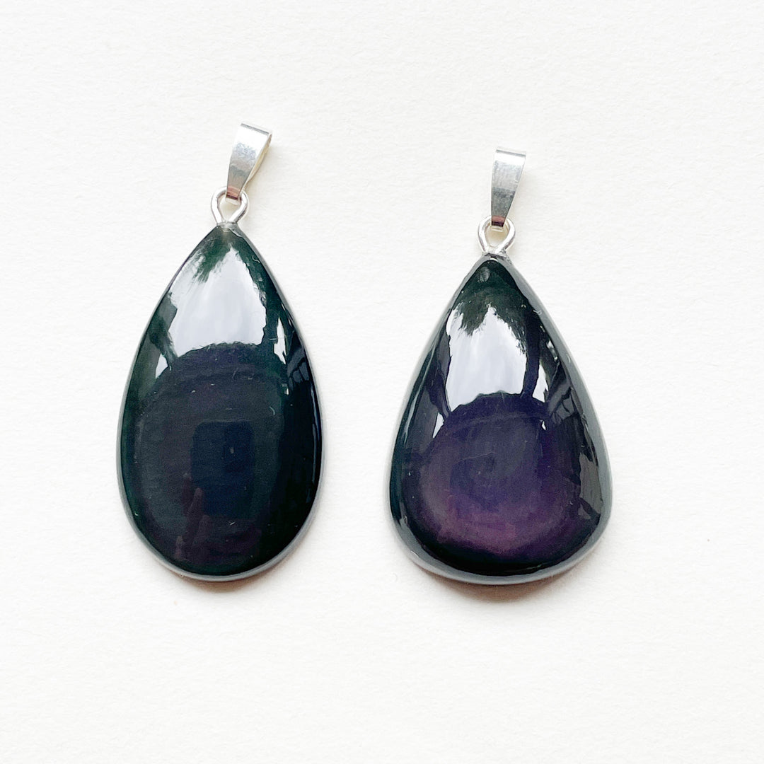 obsidiaan regenboog edelsteen hanger 925 sterling zilver edelstenen sieraad juweel