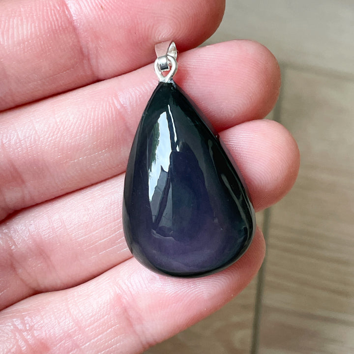 obsidiaan regenboog edelsteen hanger 925 sterling zilver edelstenen sieraad juweel