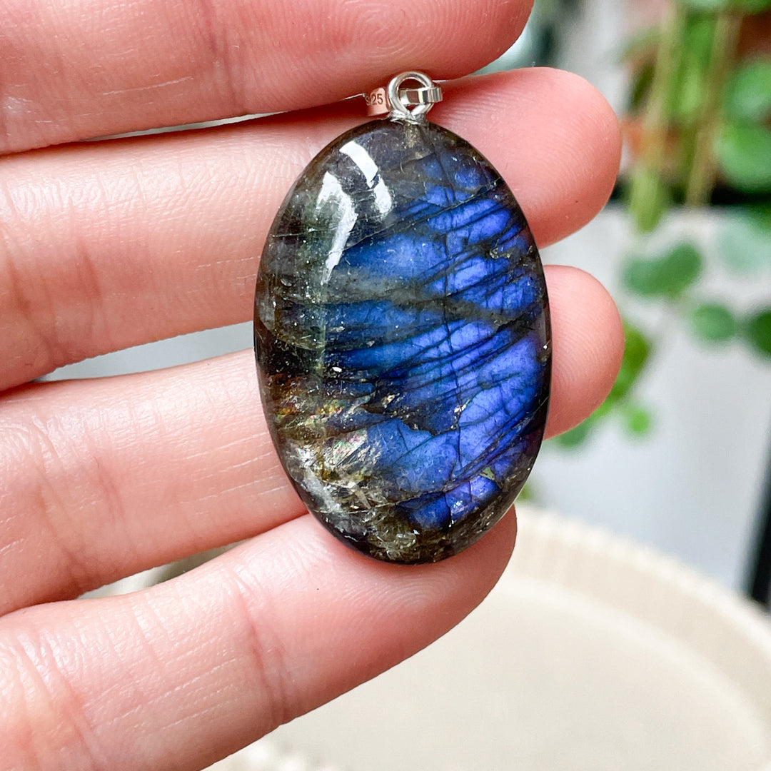 labradoriet blauwe edelsteen hanger 925 sterling zilver edelstenen sieraad juweel