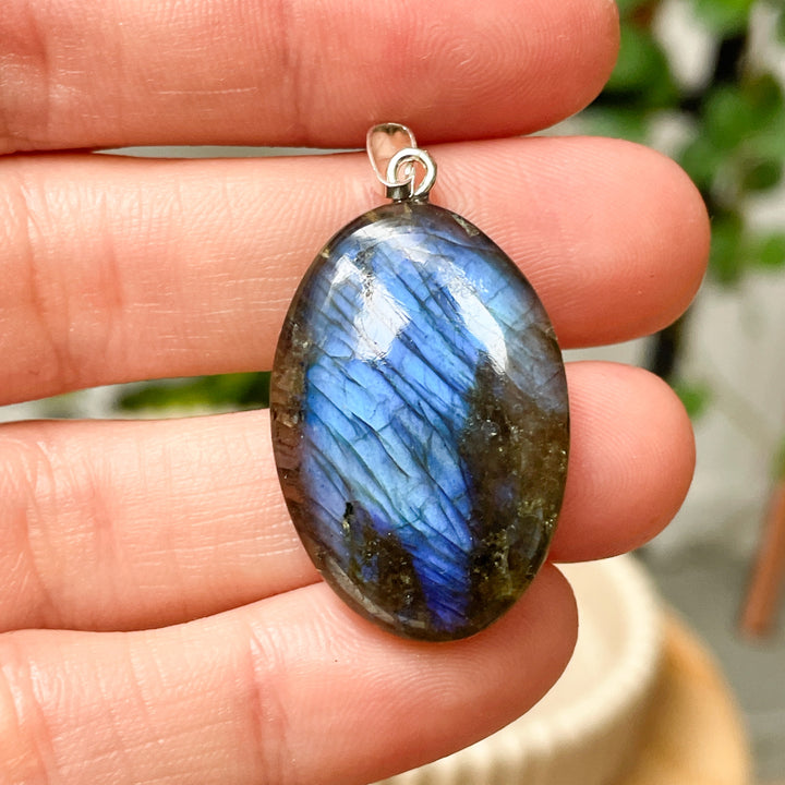 labradoriet blauwe edelsteen hanger 925 sterling zilver edelstenen sieraad juweel