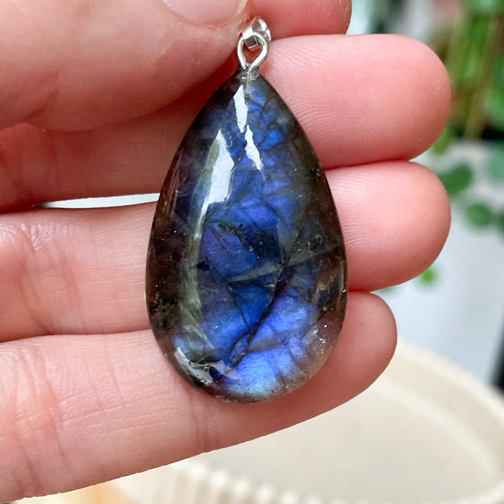 labradoriet blauwe edelsteen hanger 925 sterling zilver edelstenen sieraad juweel