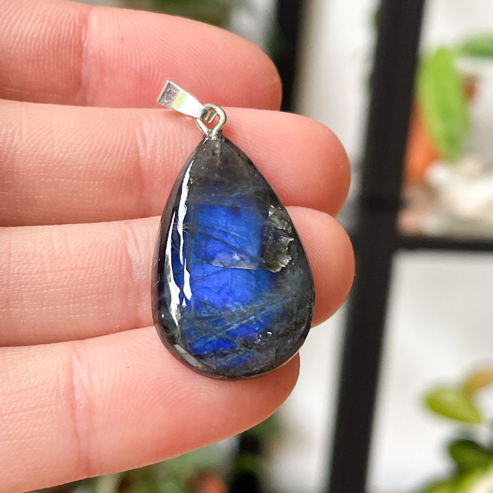 labradoriet blauwe edelsteen hanger 925 sterling zilver edelstenen sieraad juweel