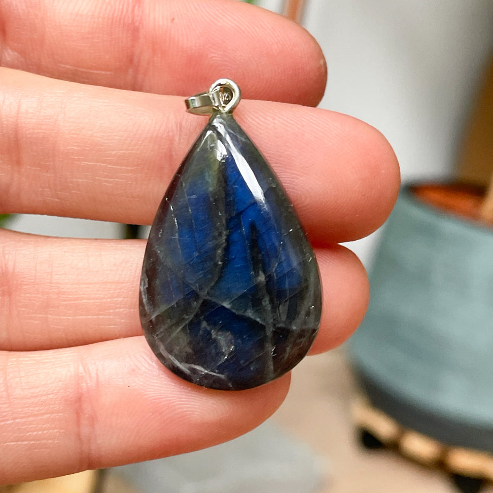 labradoriet blauwe edelsteen hanger 925 sterling zilver edelstenen sieraad juweel