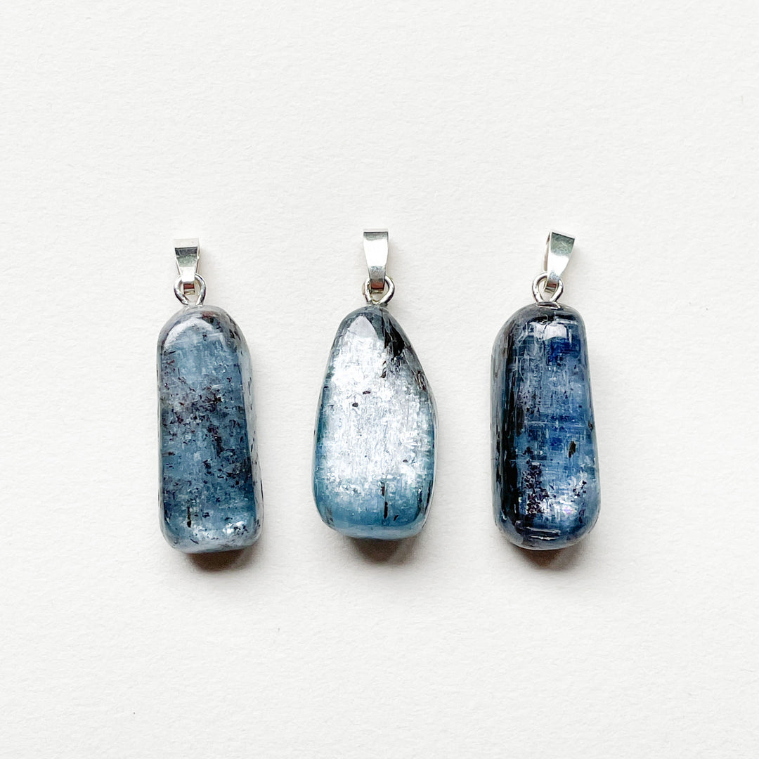 kyaniet blauw disthen edelsteen hanger edelsteenhanger juweel sieraad 925 sterling echt zilver