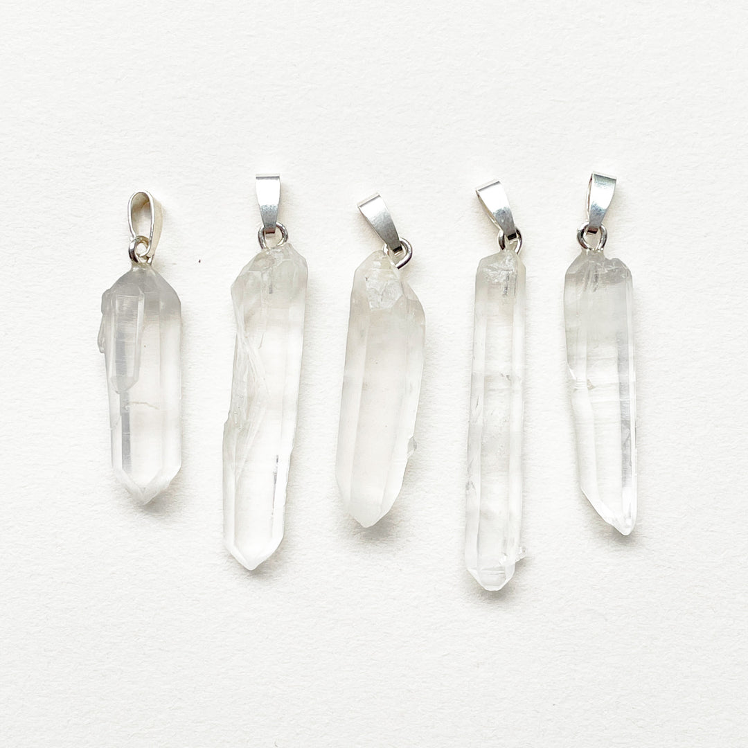 bergkristal ruwe transparante edelsteen hanger edelsteenhanger juweel sieraad 925 sterling echt zilver