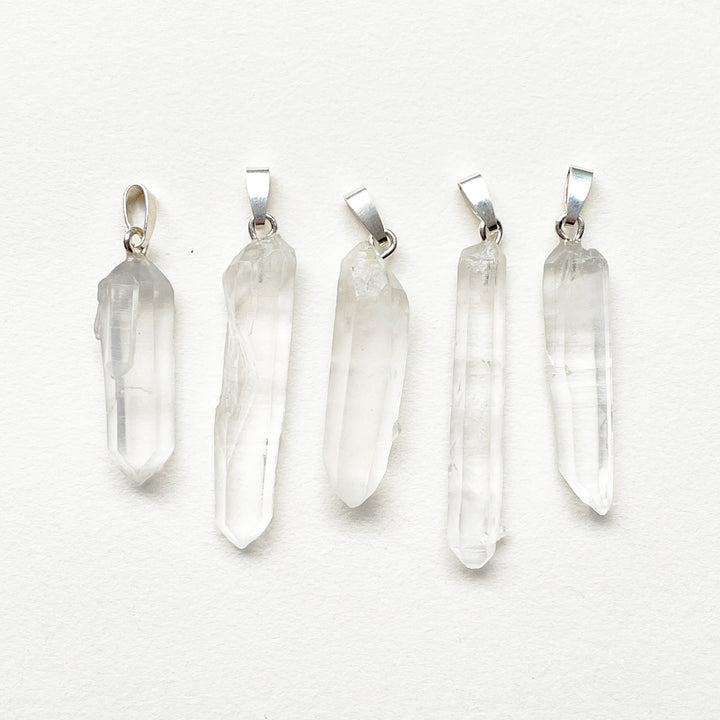 bergkristal ruwe transparante edelsteen hanger edelsteenhanger juweel sieraad 925 sterling echt zilver
