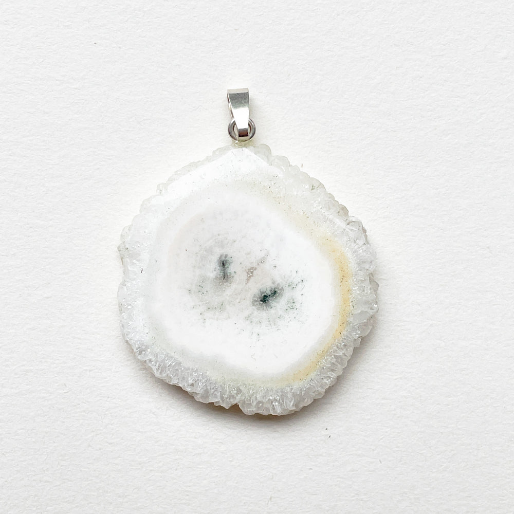 bergkristal stalactiet witte edelsteen hanger edelsteenhanger 925 sterling zilver sieraad juweel
