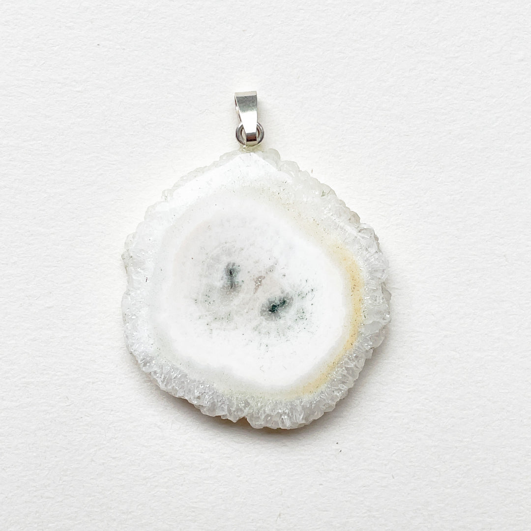 bergkristal stalactiet witte edelsteen hanger edelsteenhanger 925 sterling zilver sieraad juweel