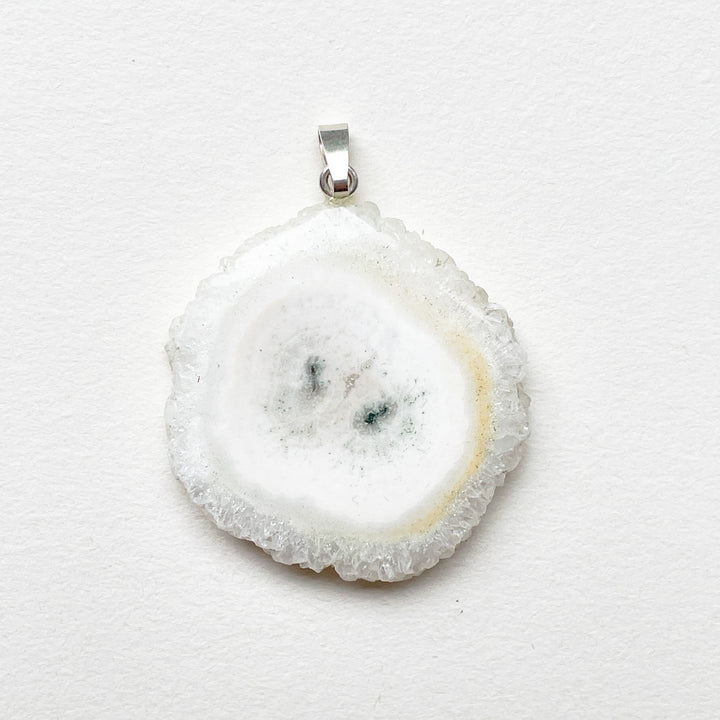 bergkristal stalactiet witte edelsteen hanger edelsteenhanger 925 sterling zilver sieraad juweel