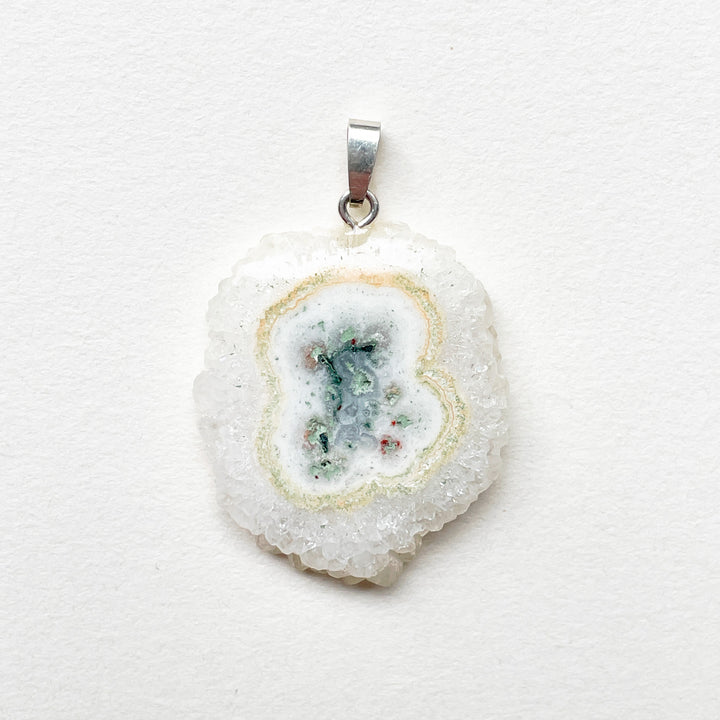 bergkristal stalactiet witte edelsteen hanger edelsteenhanger 925 sterling zilver sieraad juweel
