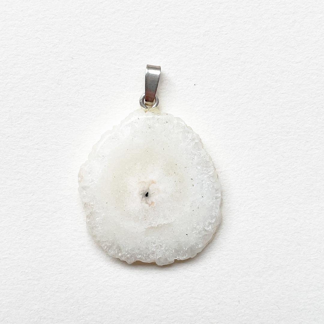 bergkristal stalactiet witte edelsteen hanger edelsteenhanger 925 sterling zilver sieraad juweel
