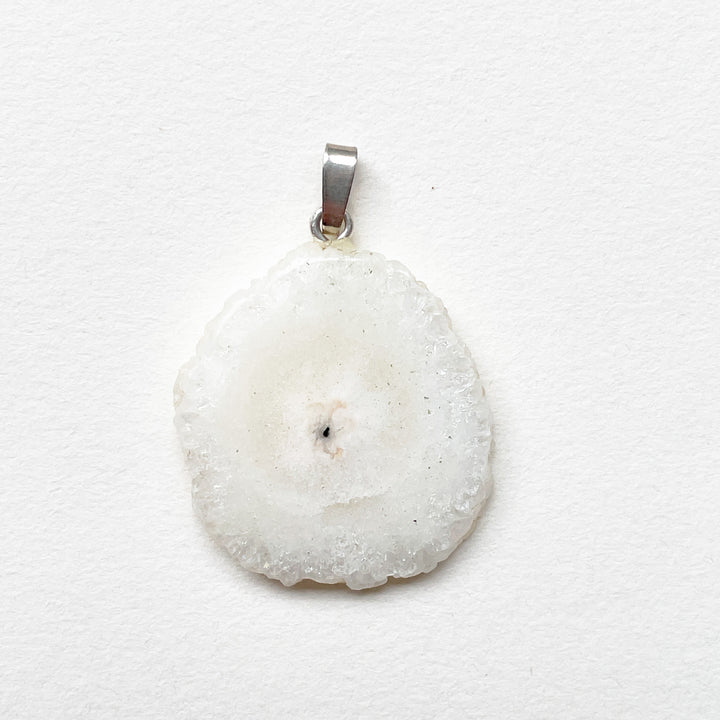 bergkristal stalactiet witte edelsteen hanger edelsteenhanger 925 sterling zilver sieraad juweel