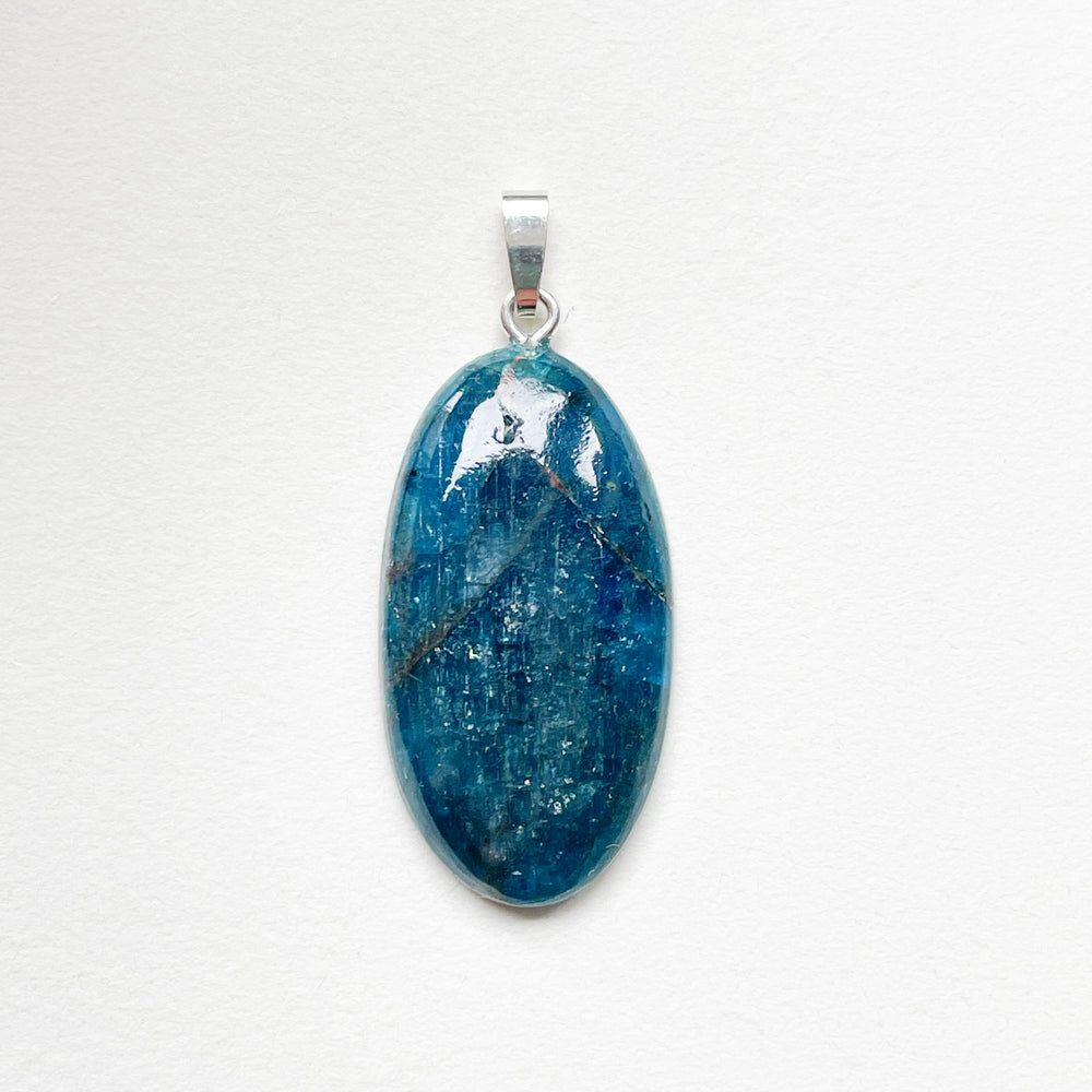apatiet blauwe edelsteen hanger edelsteenhanger 925 sterling zilver sieraad juweel