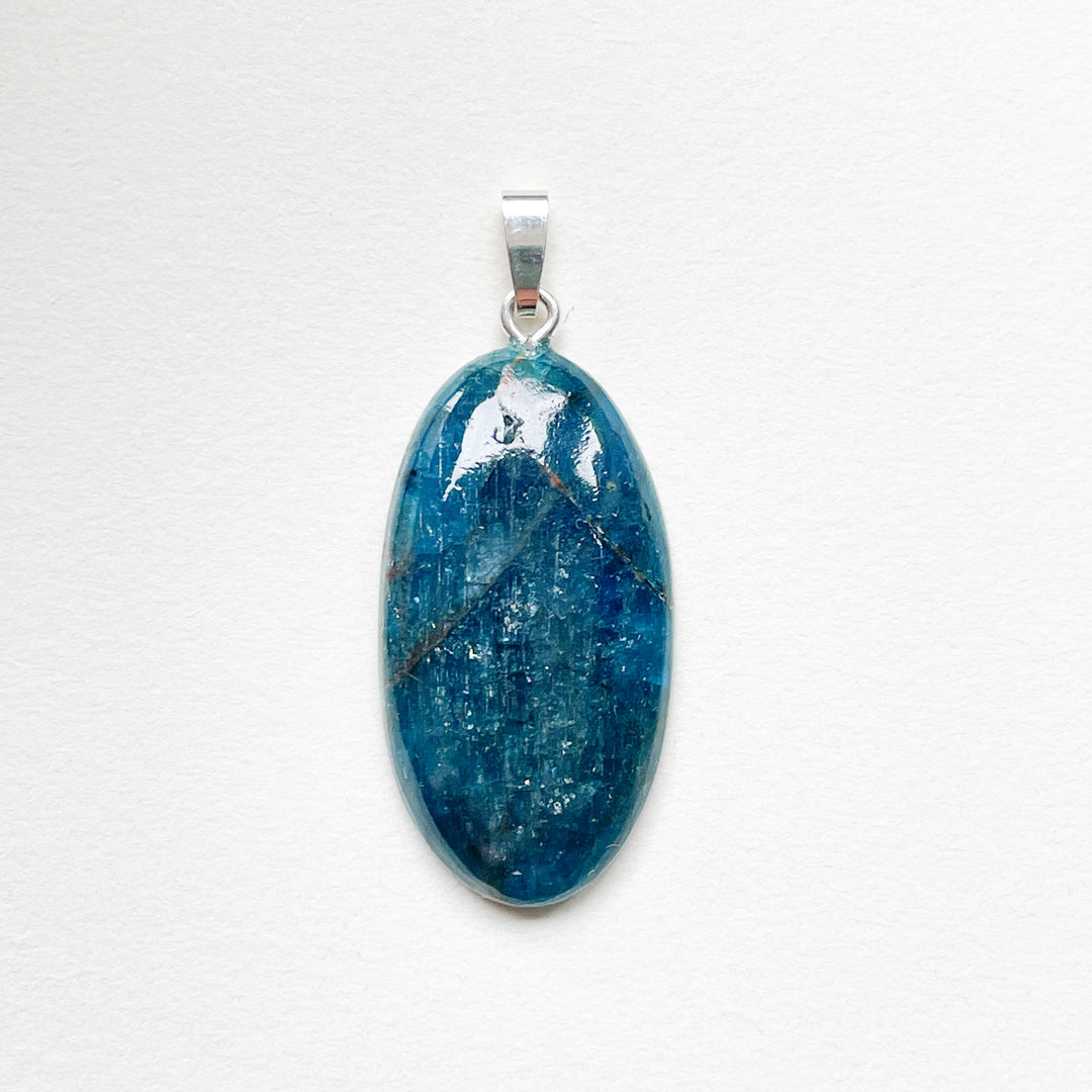 apatiet blauwe edelsteen hanger edelsteenhanger 925 sterling zilver sieraad juweel