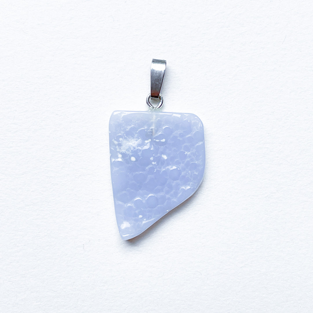 chalcedoon blue lace agaat edelsteen hanger edelsteenhanger 925 sterling zilver sieraad juweel