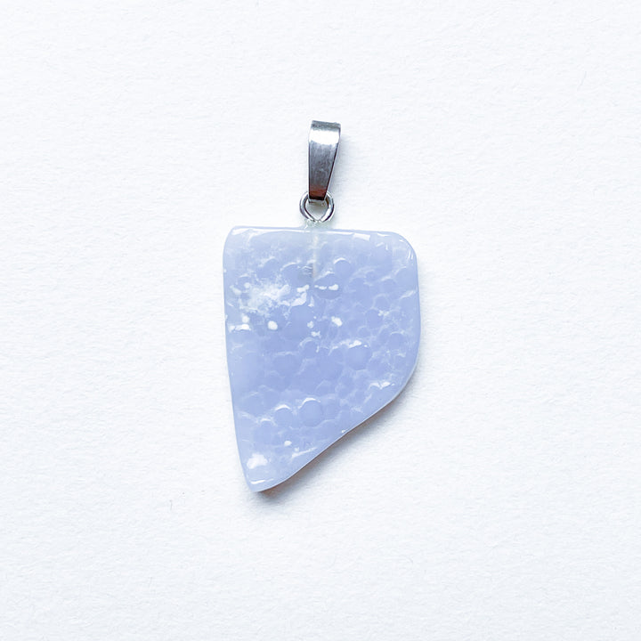 chalcedoon blue lace agaat edelsteen hanger edelsteenhanger 925 sterling zilver sieraad juweel