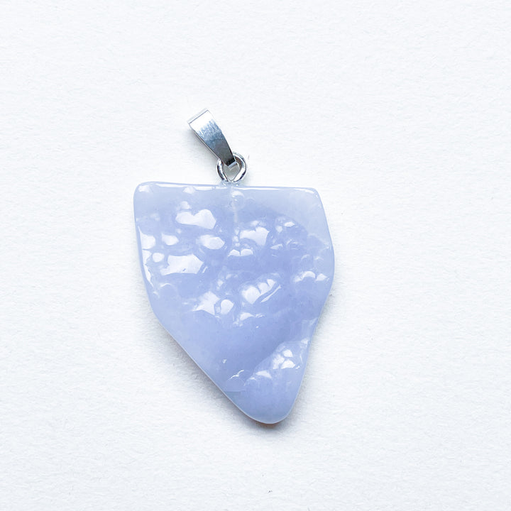 chalcedoon blue lace agaat edelsteen hanger edelsteenhanger 925 sterling zilver sieraad juweel