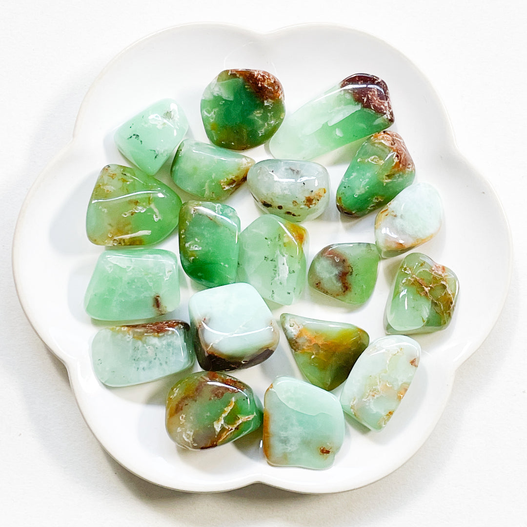chrysopraas groene knuffelsteen trommelsteen edelsteen