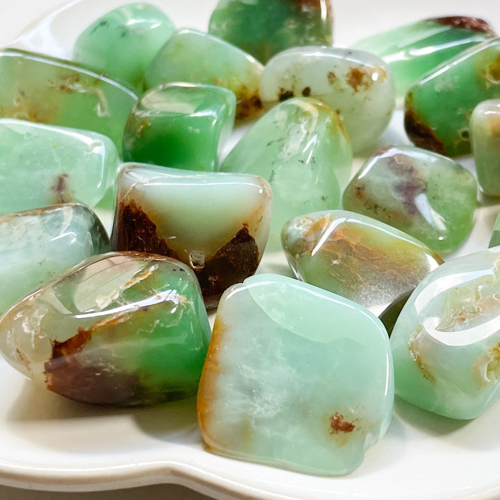 chrysopraas groene knuffelsteen trommelsteen edelsteen