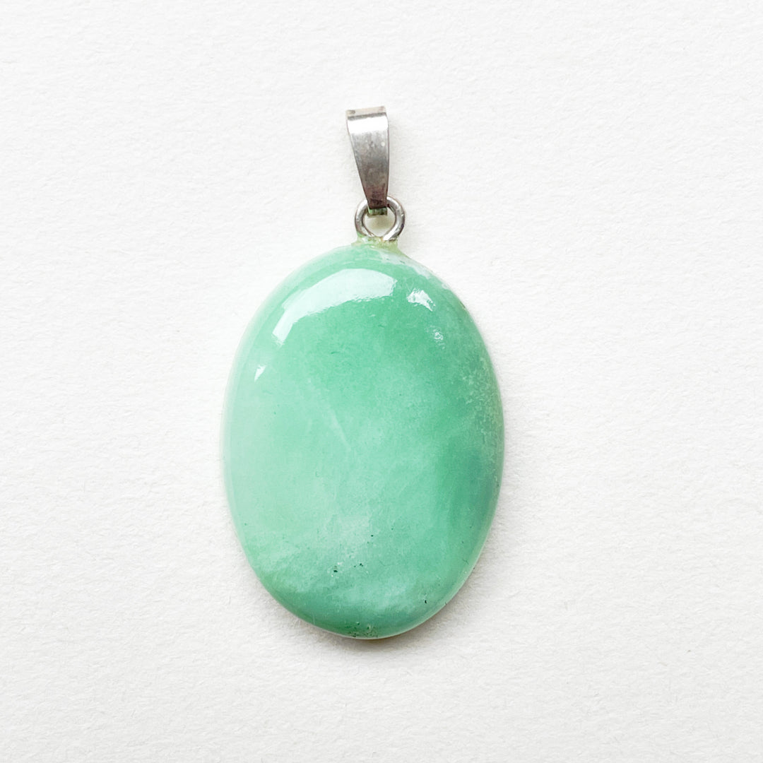 chrysopraas groene edelsteen hanger edelsteenhanger 925 sterling zilver sieraad juweel