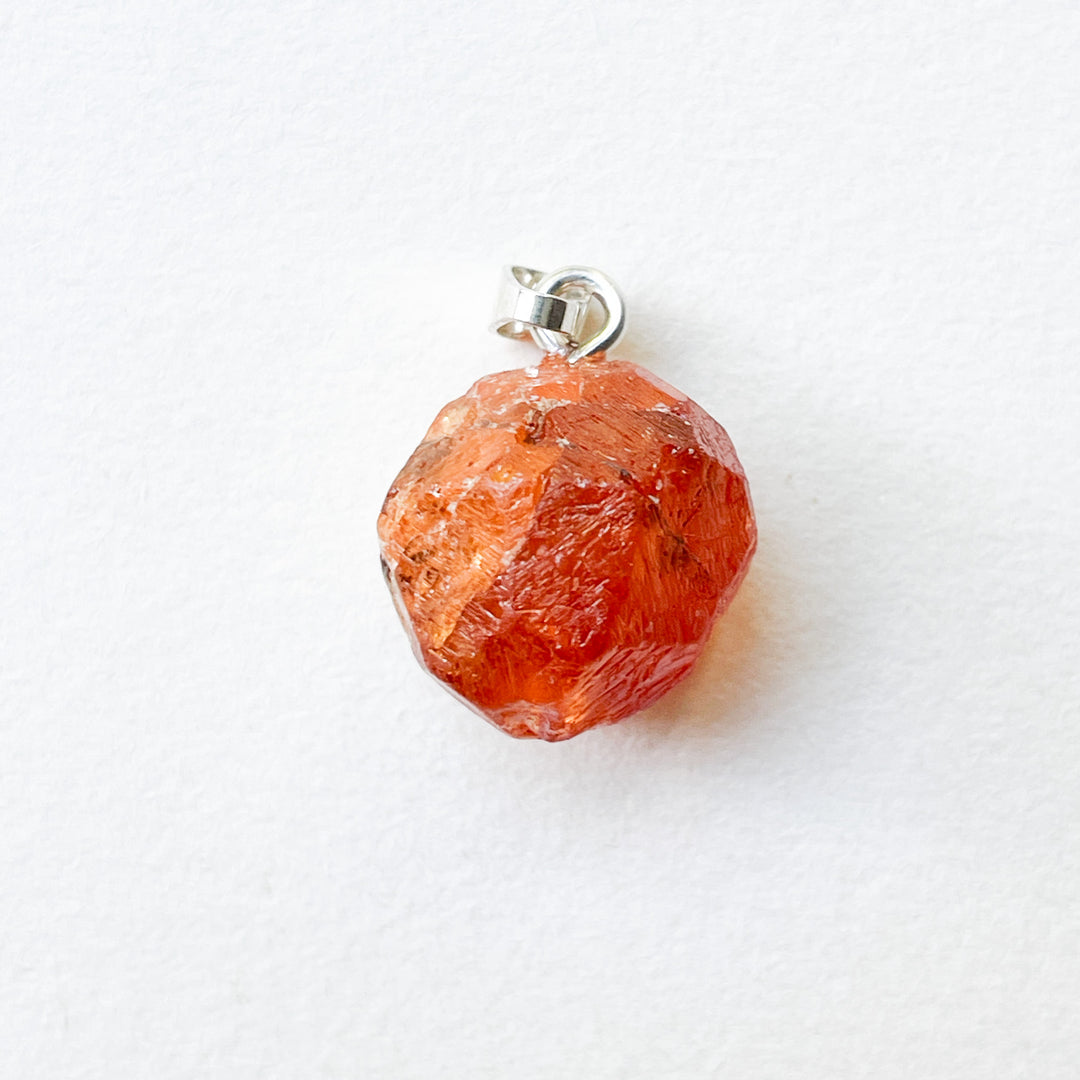 spessartine oranje granaat hanger edelsteenhanger edelstenen 925 sterling zilver sieraden