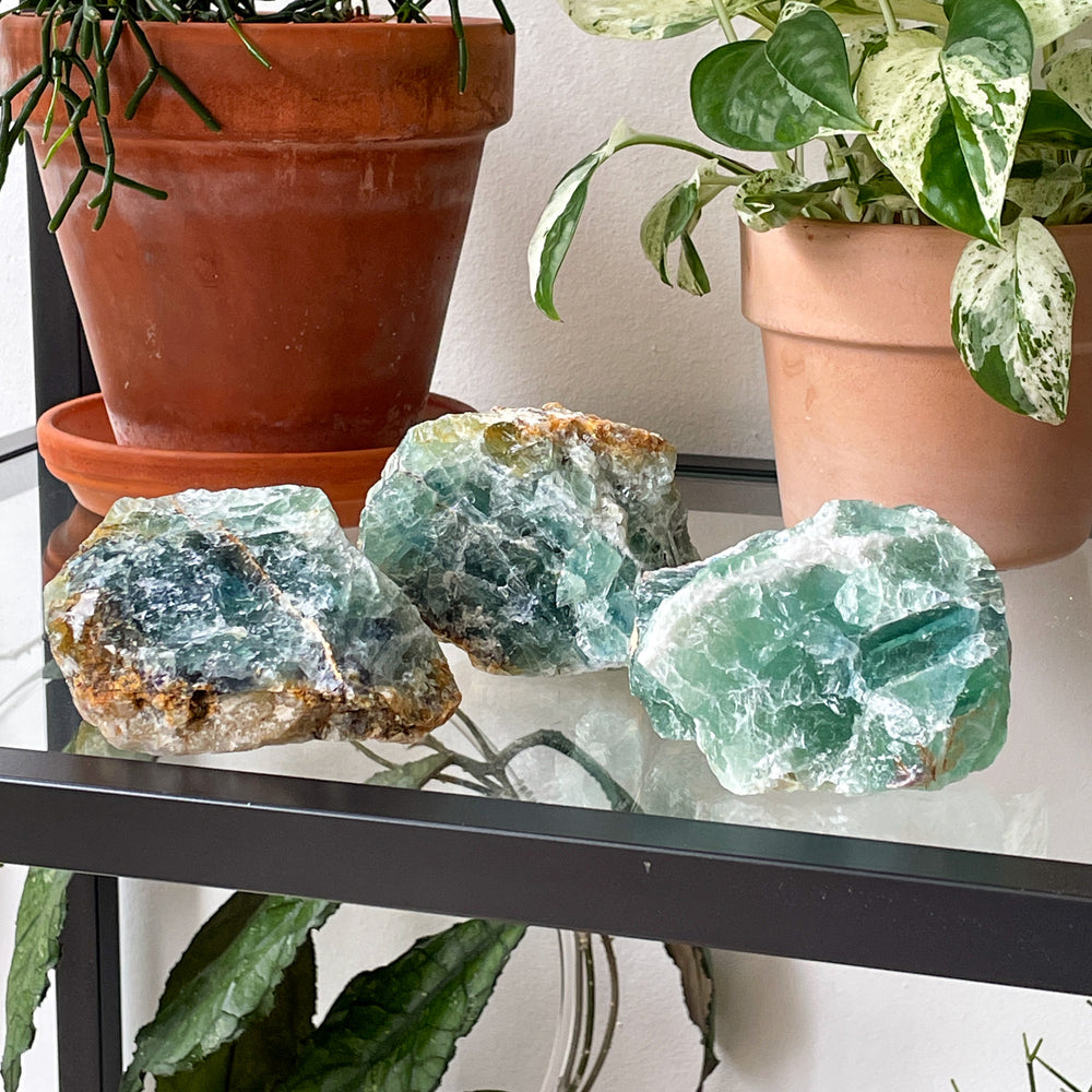 fluoriet regenboog ruwe steen brok edelsteen cluster mineralen