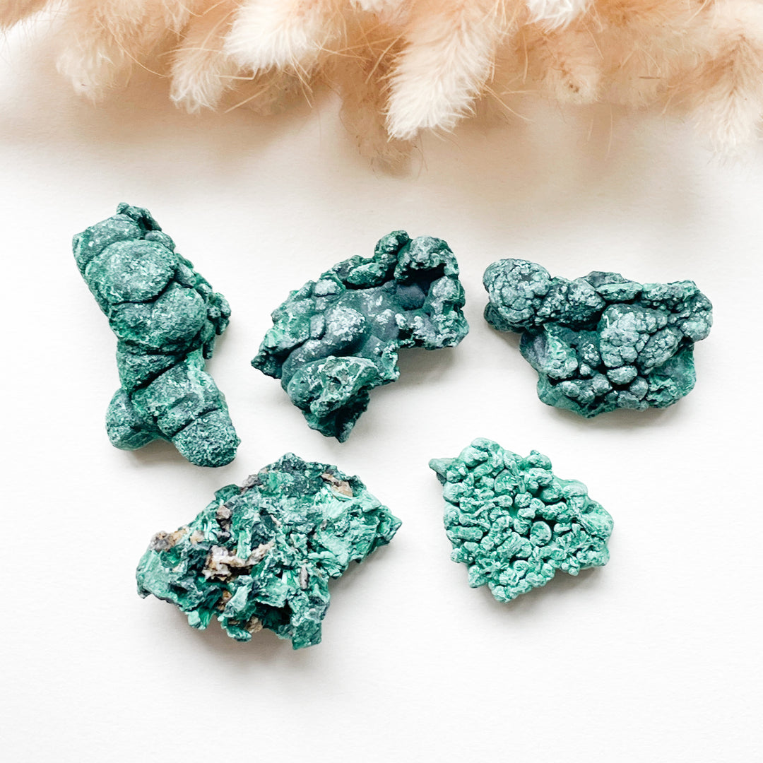 Malachiet fiber boytrial ruwe brok steen edelsteen mineraal