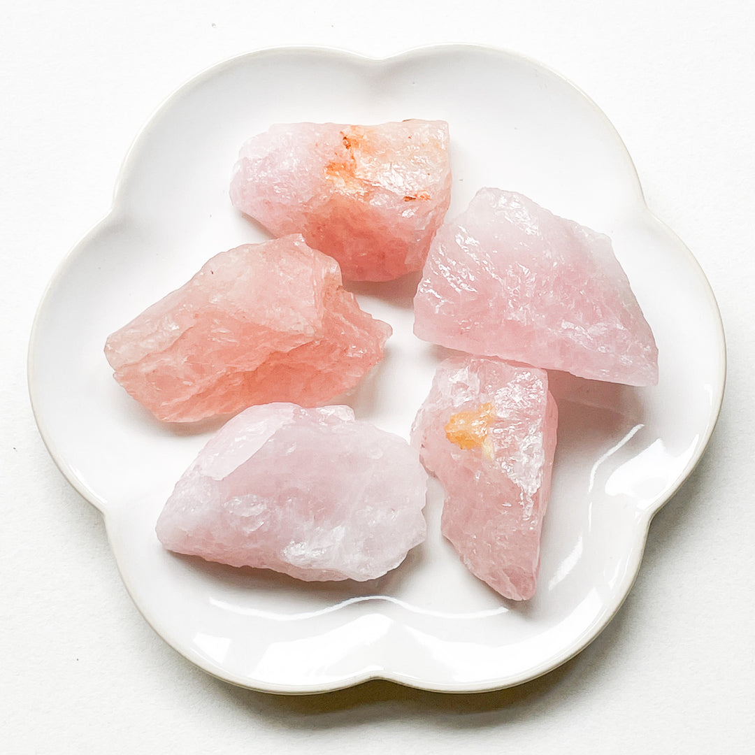 rozenkwarts roze ruwe steen brok edelsteen edelstenen kopen