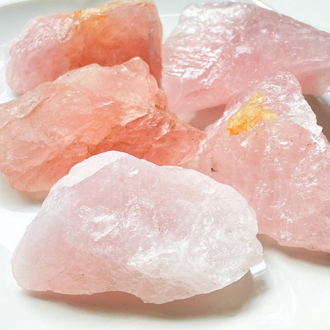 rozenkwarts roze ruwe steen brok edelsteen edelstenen kopen