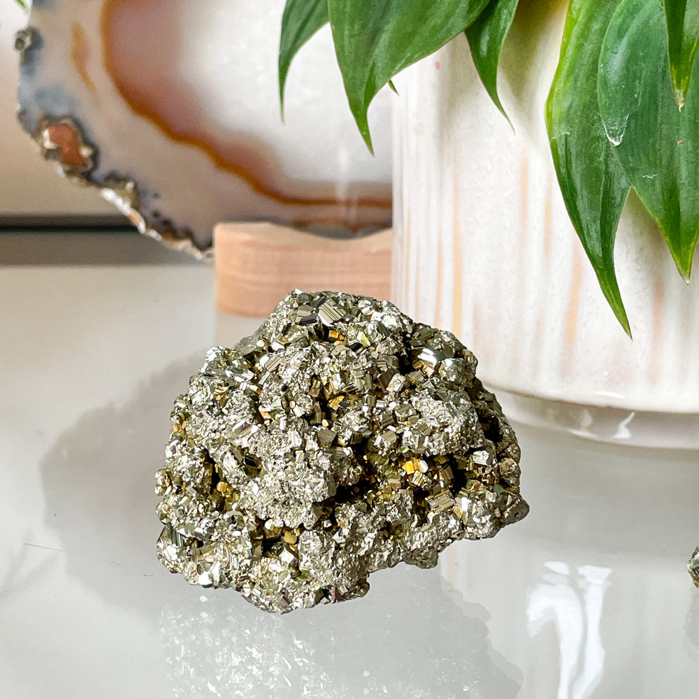 pyriet fools gold gouden ruwe steen brok edelsteen cluster mineralen