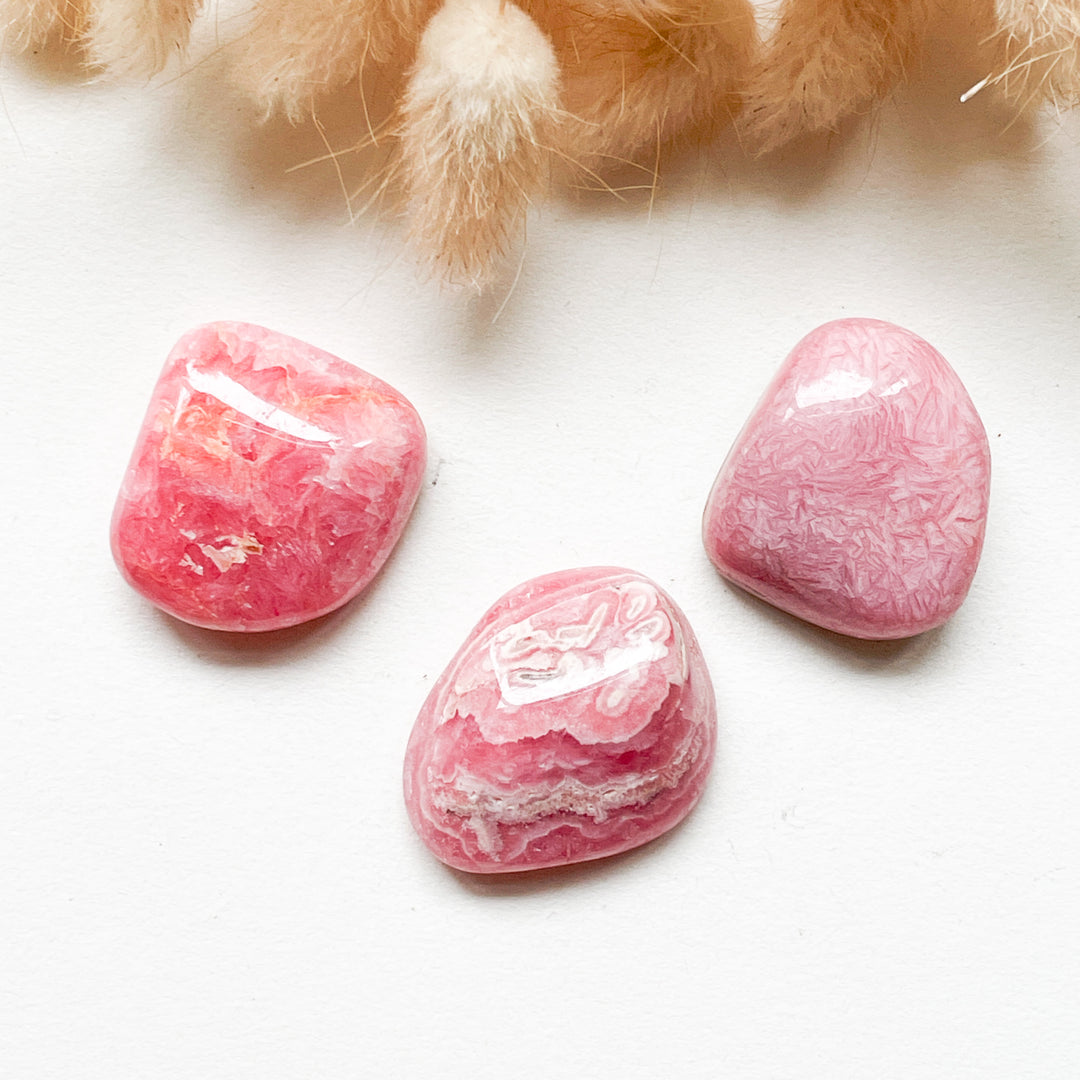 rhodochrosiet roze knuffelsteen trommelsteen edelsteen edelstenen
