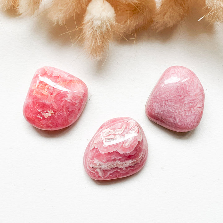rhodochrosiet roze knuffelsteen trommelsteen edelsteen edelstenen