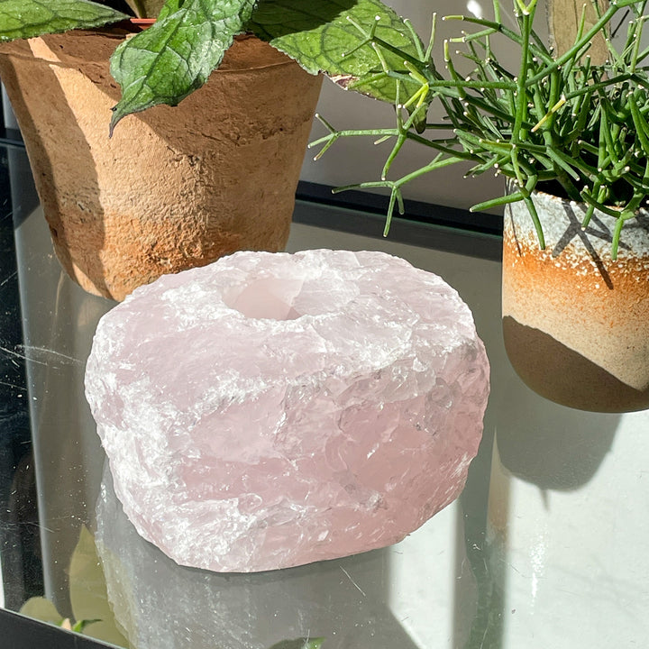 rozenkwarts roze theelichthouder 1 gat 1 gaats kaarshouder sfeerlicht kaarsen decoratie