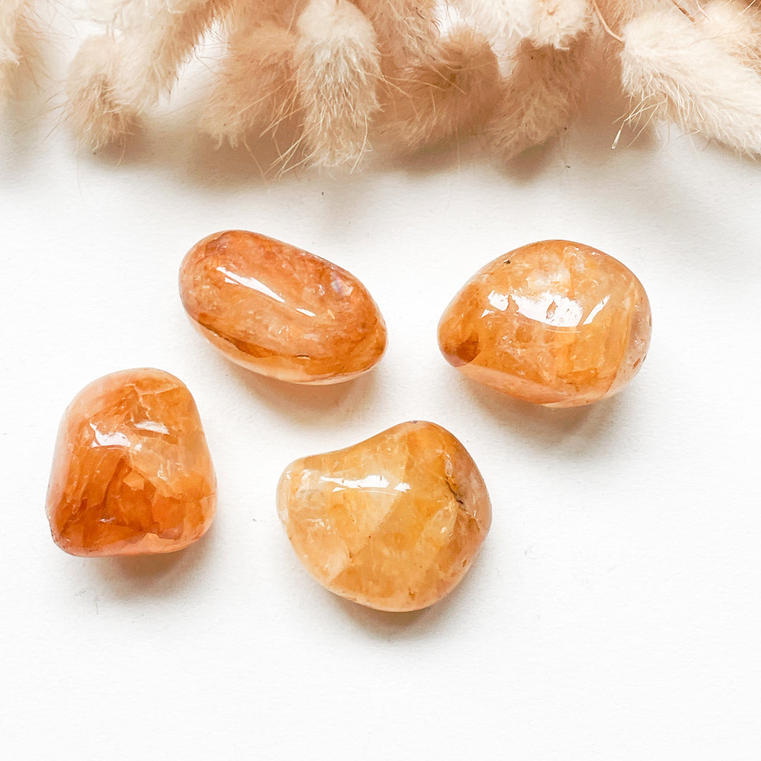 golden healer trommelsteen knuffelsteen gepolijste edelsteen