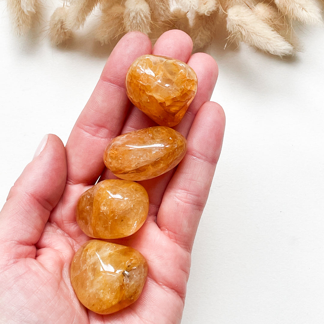 golden healer trommelsteen knuffelsteen gepolijste edelsteen