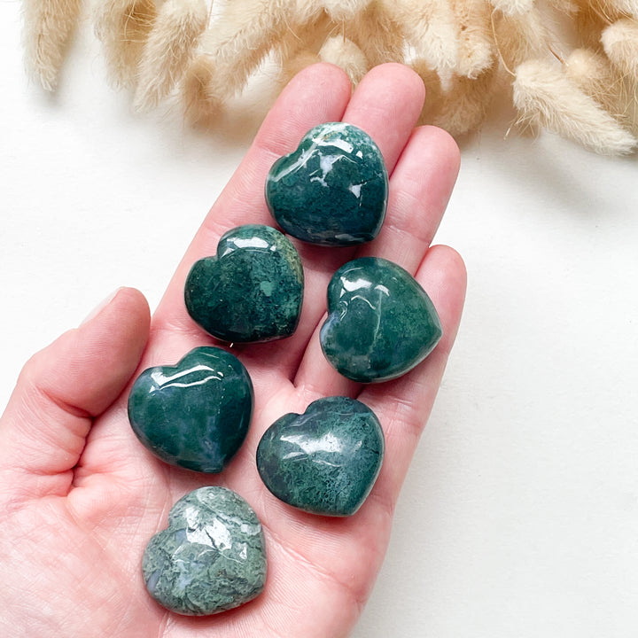 mosagaat groene edelsteen hart edelstenen hartje mineralen