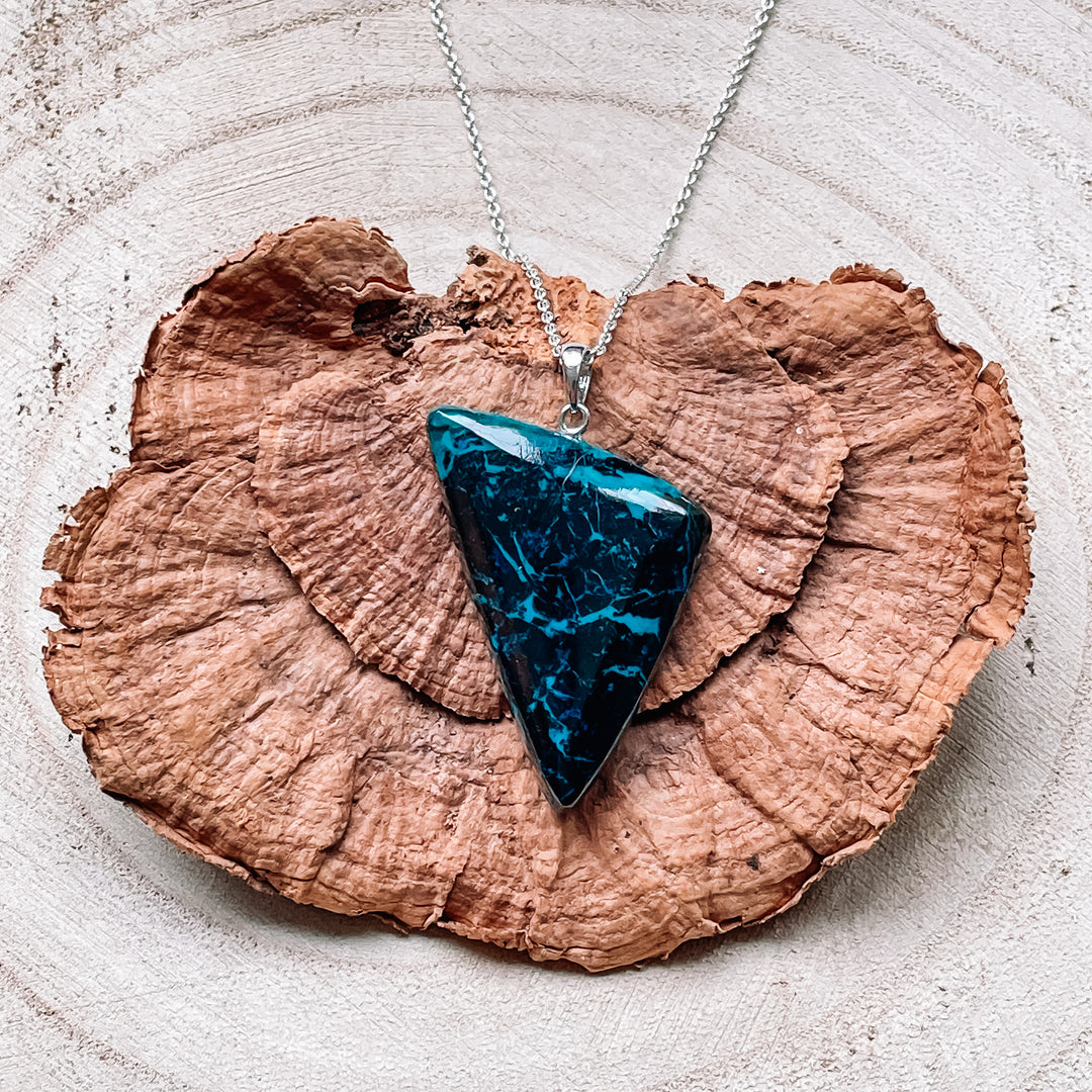 chrysocolla luxe edelsteen hanger 925 sterling zilver