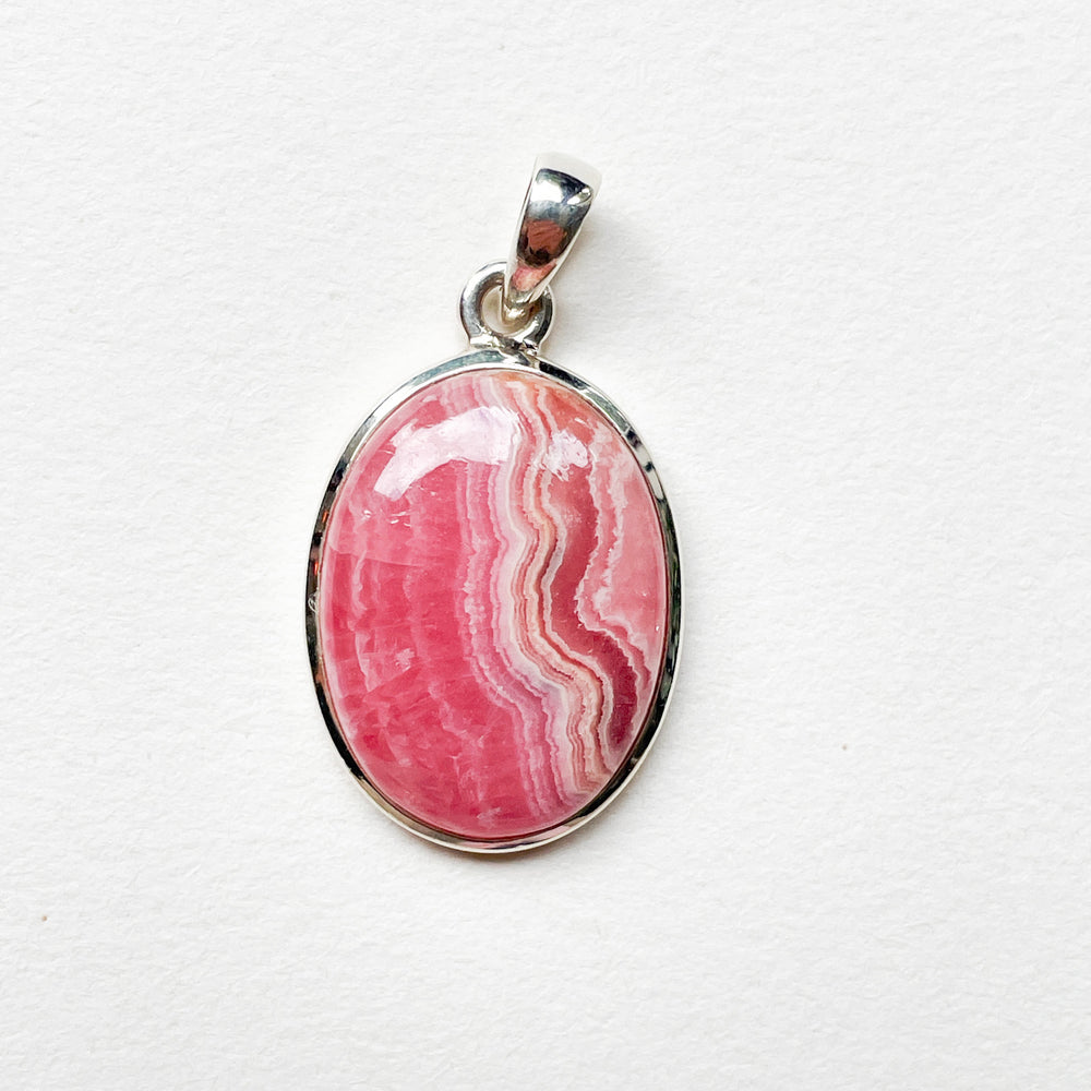 rhodochrosiet roze luxe edelsteen hanger 925 sterling zilver