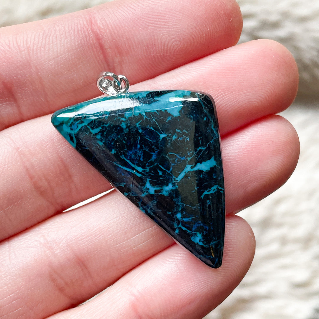 chrysocolla luxe edelsteen hanger 925 sterling zilver