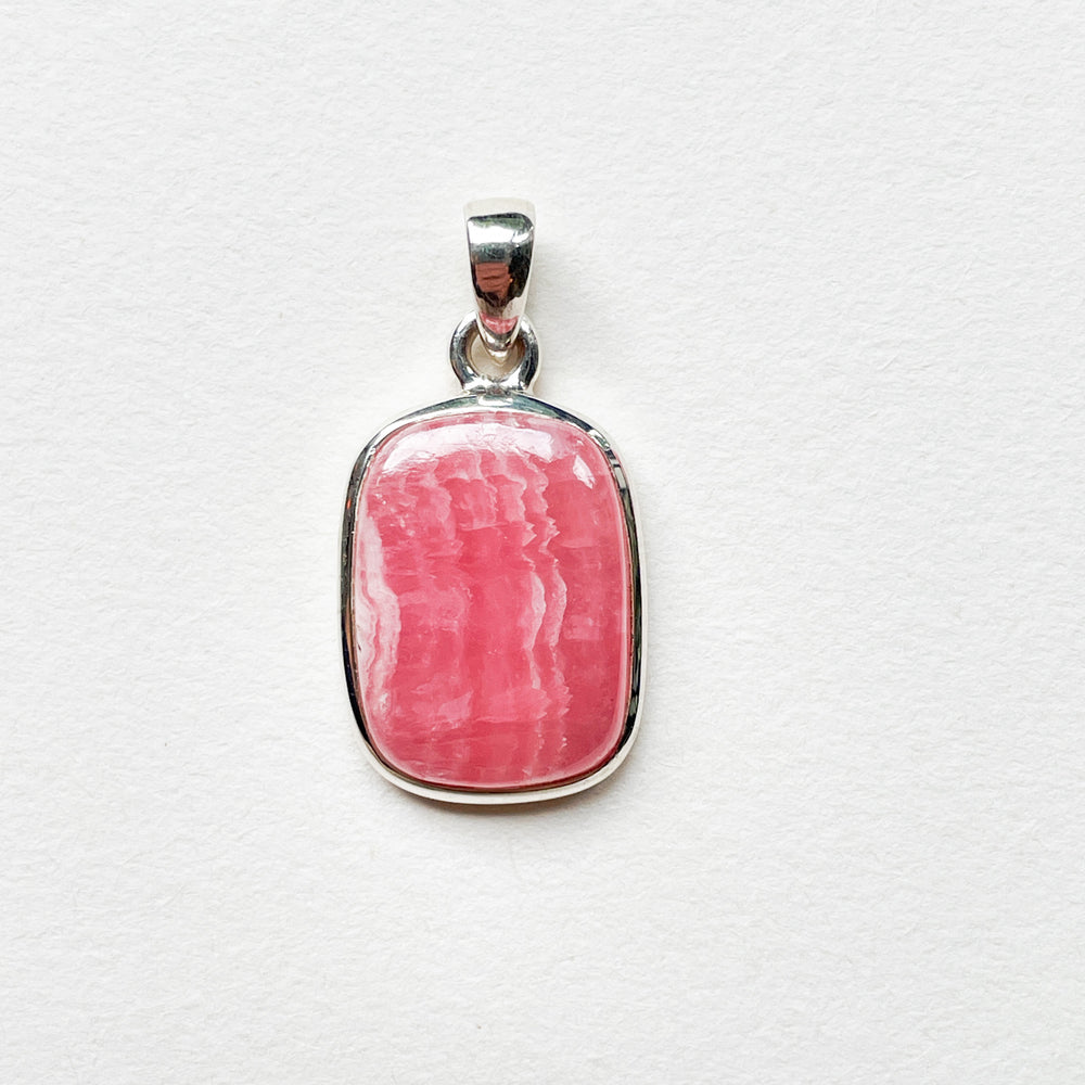 rhodochrosiet roze luxe edelsteen hanger 925 sterling zilver