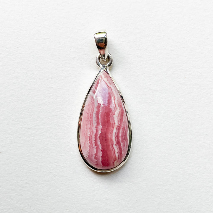 rhodochrosiet roze luxe edelsteen hanger 925 sterling zilver